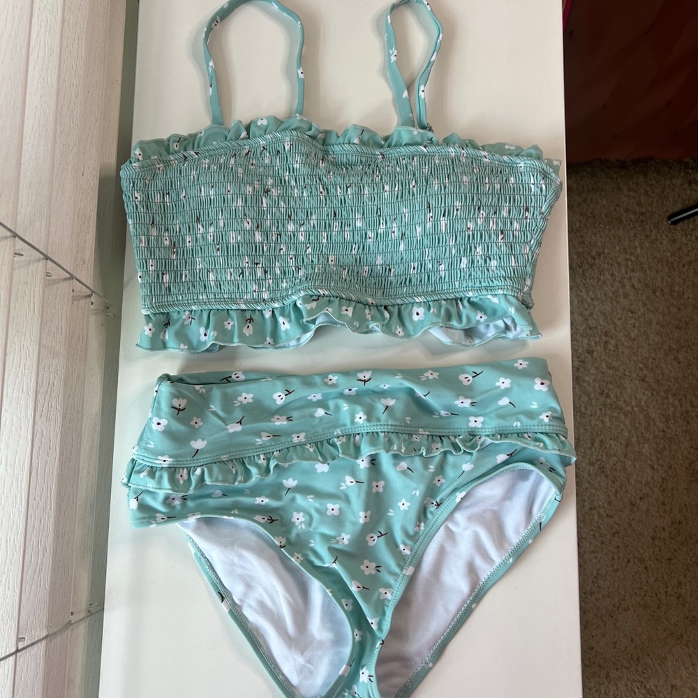 Floral Smocked Bikini Set